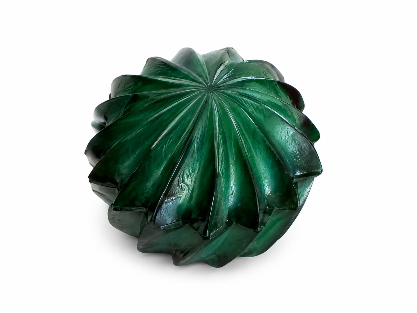 Malachite Glass Tableware - Jewelry Box / Bowl with Lid - Twisted Fire, Czech Republic