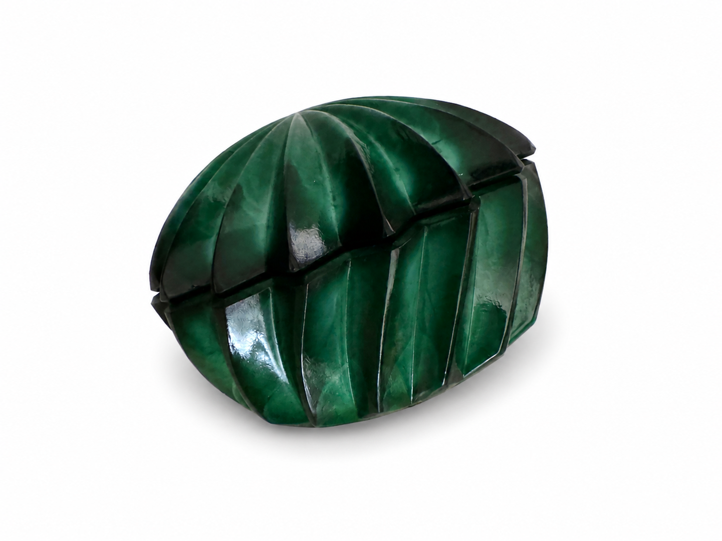 Malachite Glass Tableware - Jewelry Box / Bowl with Lid - Twisted Fire, Czech Republic
