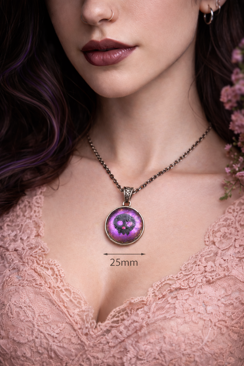 1 pc Cabochon Bead FRESCA, Crystal Etched Vitex with Skull (00030-etch-vitex-skull), Glass, Czech Republic