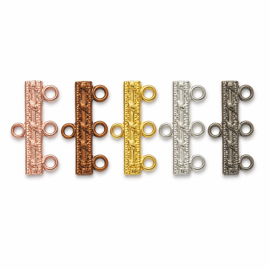 Connector 3-row decorated (17 mm) - Different Colors