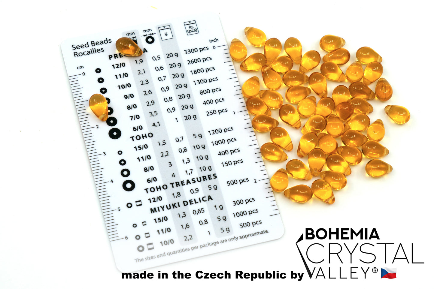 Tropfenförmige birnenförmige tschechische Glasperlen, 6 x 9 mm, Bernstein-Topas-Orange-Transparent