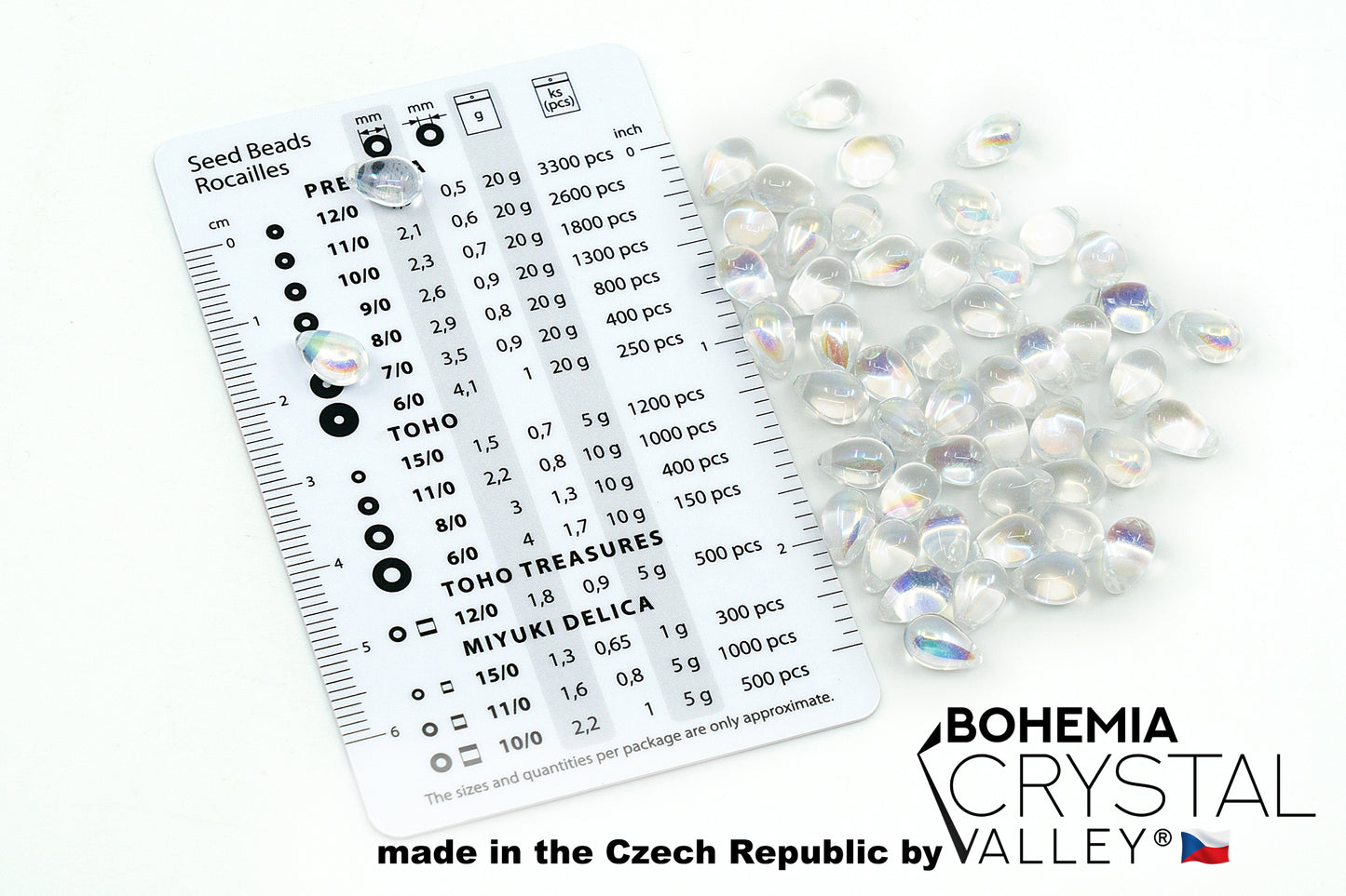 Tropfenförmige birnenförmige tschechische Glasperlen, 6 x 9 mm, transparentes kristallklares AB