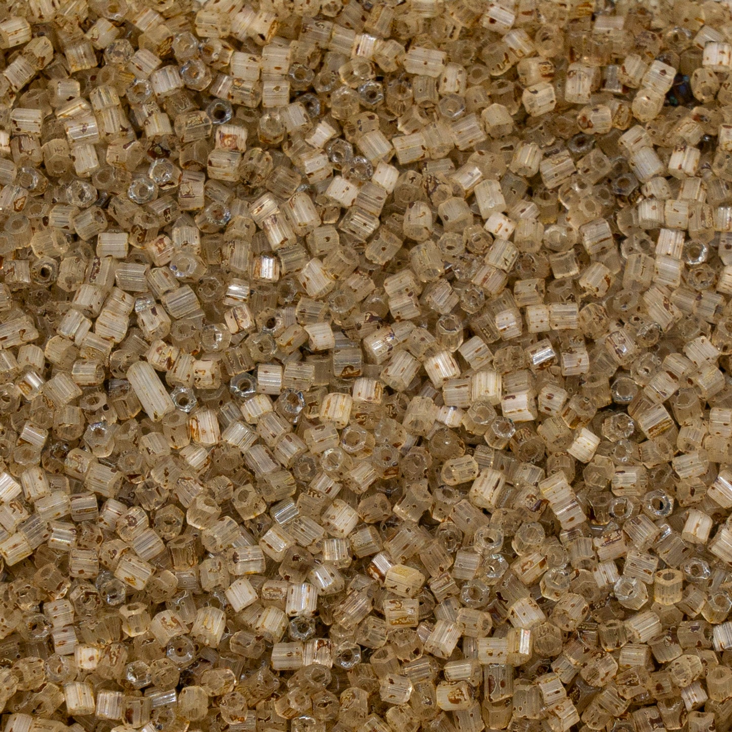 OUTLET 250g/50g Preciosa Ornela Hexagon Beads, 10/0, Beige Satin Silk Travertin, Glass, Czech Republic