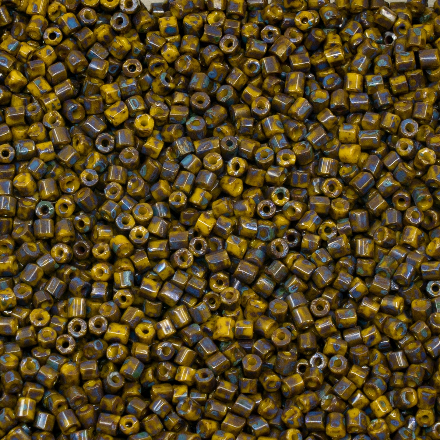 OUTLET 250g/50g Preciosa Ornela Hexagon Beads, 10/0, Yellow Travertin, Glass, Czech Republic