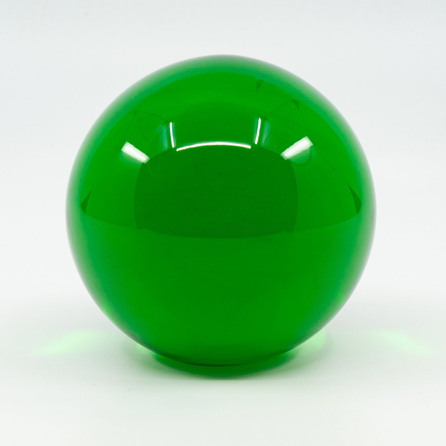READY to ship - 4,6,8 or 10cm GREEN Transparent Uranium Round Glass Sphere Marble (with flat side), Glass, Czech Republic
