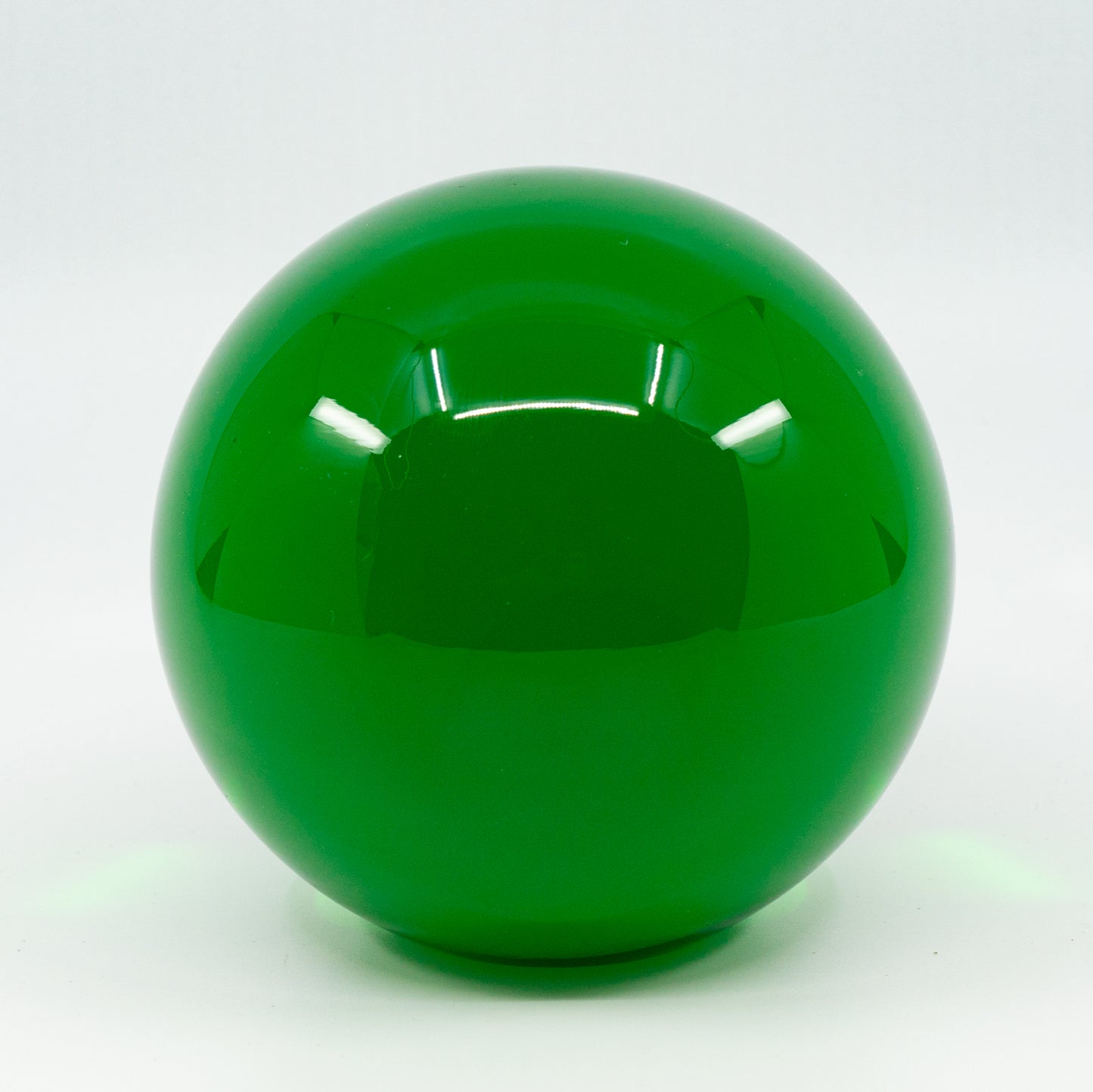 READY to ship - 4,6,8 or 10cm GREEN Transparent Uranium Round Glass Sphere Marble (with flat side), Glass, Czech Republic