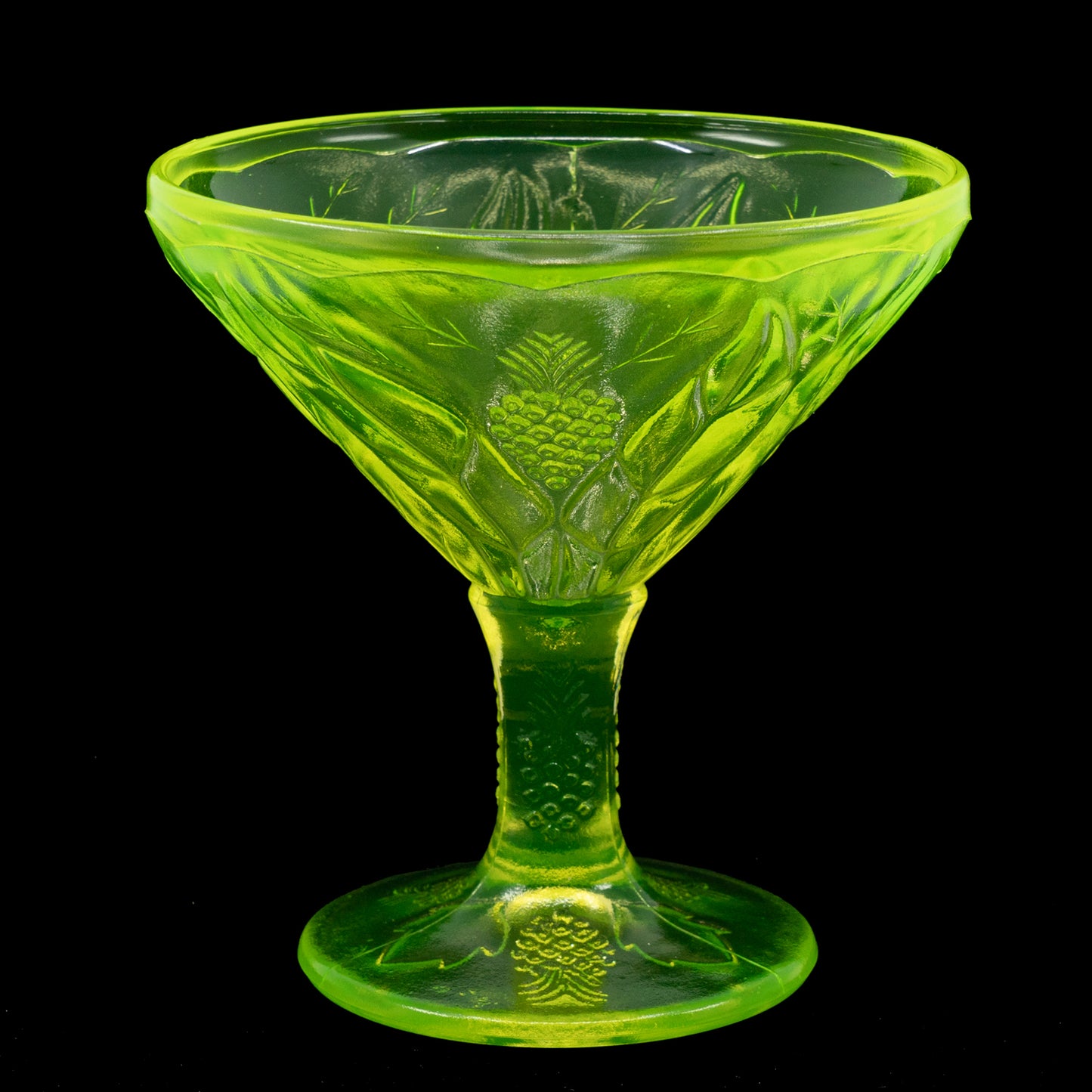 Uranium Glass Tableware (Glow under UV, No hot water) - Ice Cream Bowl, Czech Republic