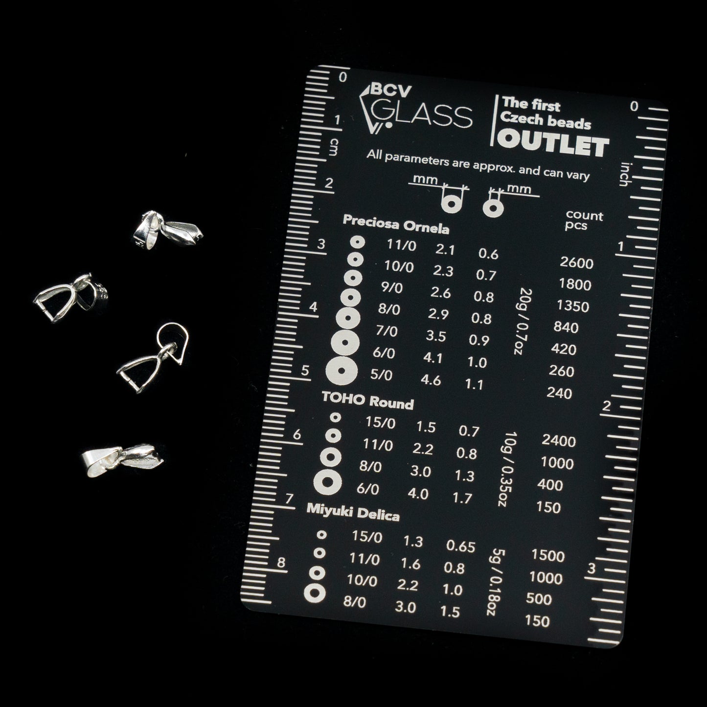 Pendant Snap on Bail with Loop, Sterling Silver 925