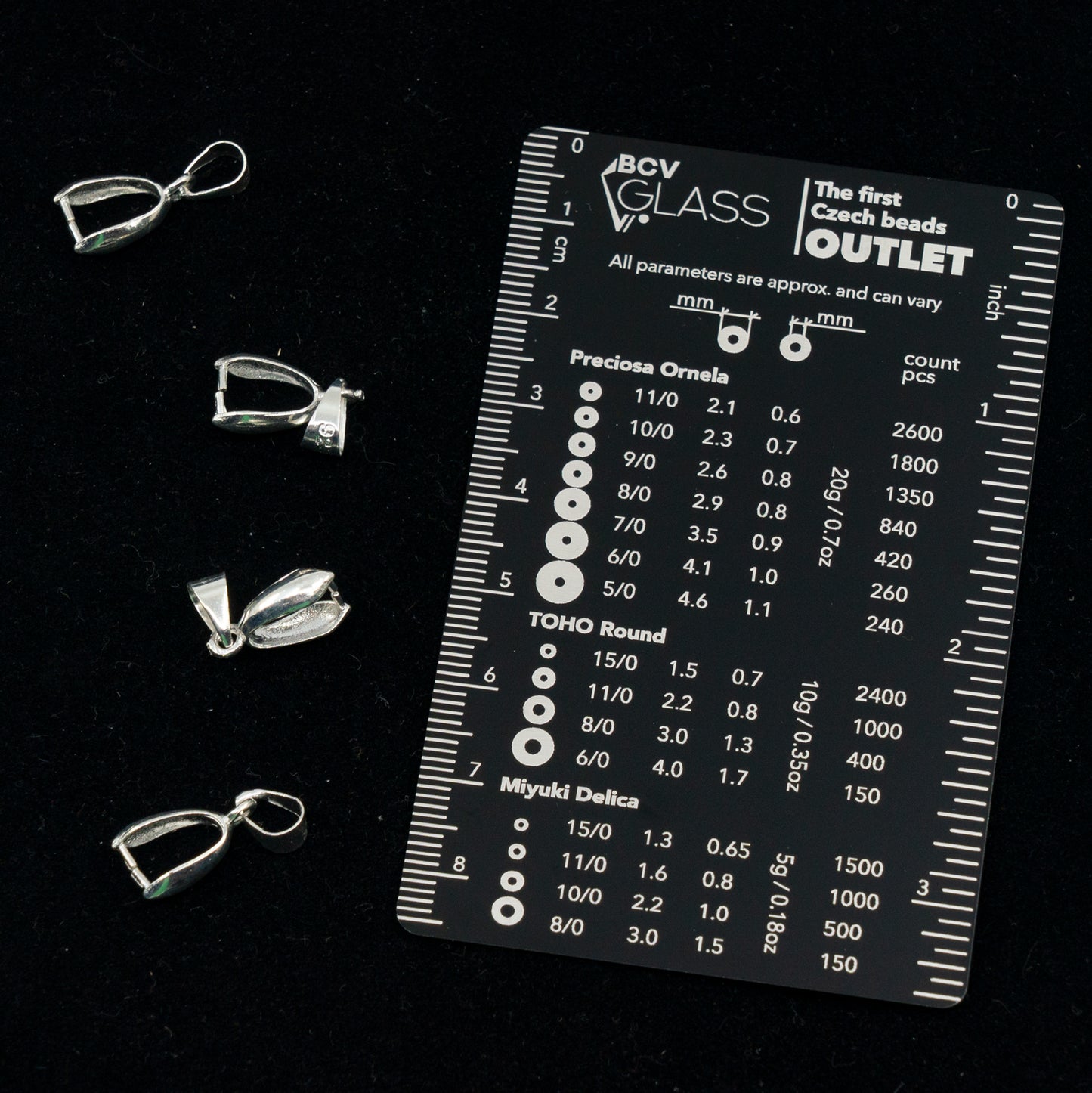 Pendant Snap on Bail with Loop, Sterling Silver 925