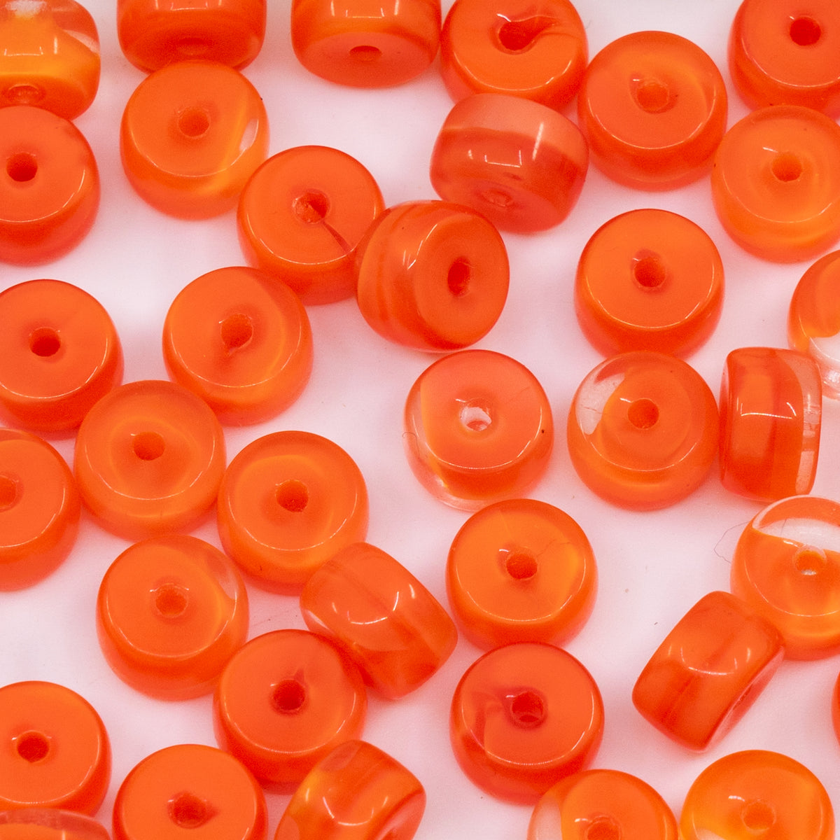 OUTLET 250g/50g Tube Beads, 9 x 5 mm, Silk Orange (96010), Glass, Czech Republic