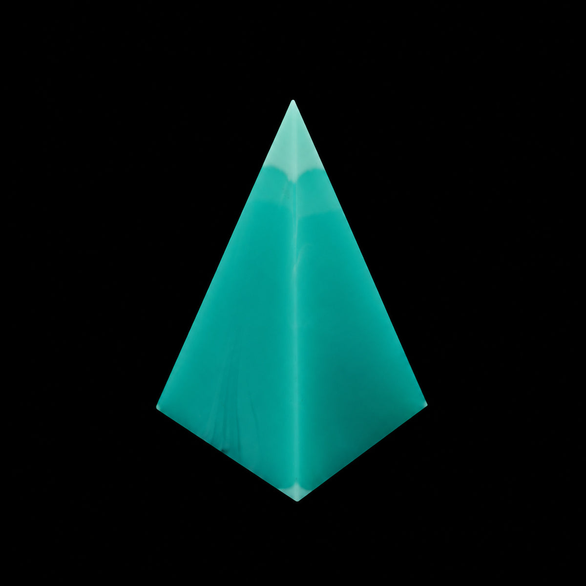 1 pc Uranium Polished Pyramid (high 70mm), Color 1 - Opal Turquoise, Glass, Czech Republic, OUTLET