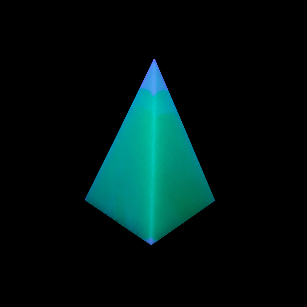 1 pc Uranium Polished Pyramid (high 70mm), Color 1 - Opal Turquoise, Glass, Czech Republic, OUTLET