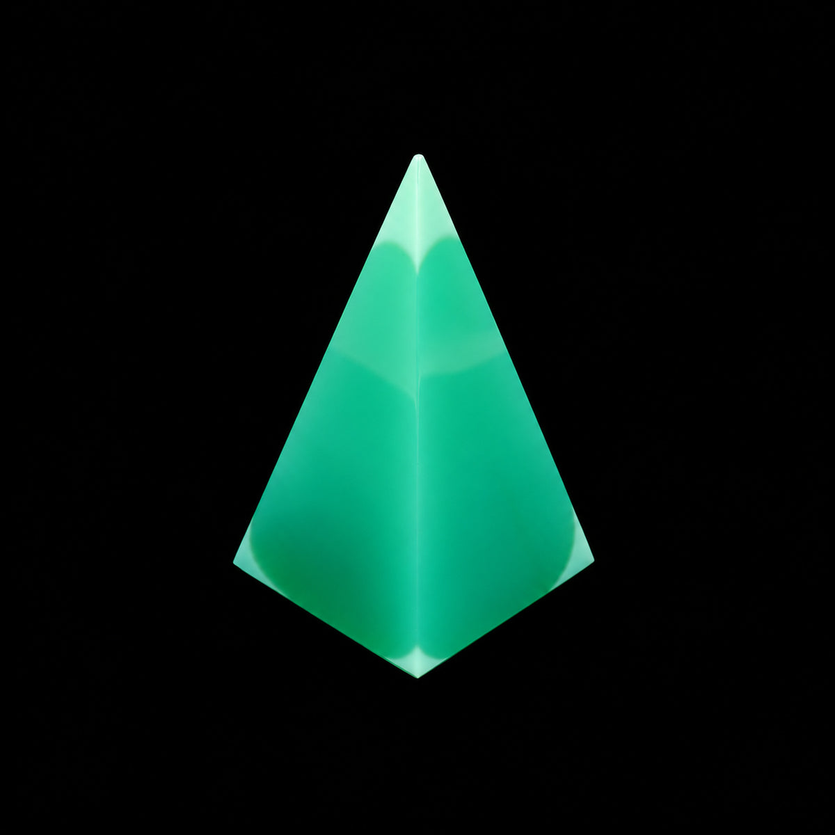 1 pc Uranium Polished Pyramid (high 70mm), Color 2 - Opal Green, Glass, Czech Republic, OUTLET