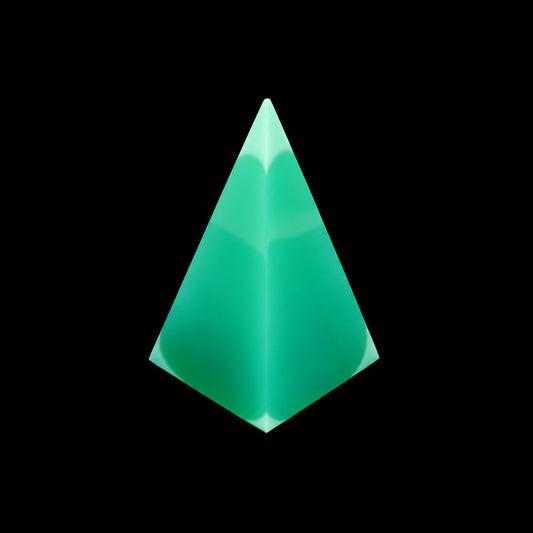 1 pc Uranium Polished Pyramid (high 70mm), Color 2 - Opal Green, Glass, Czech Republic, OUTLET