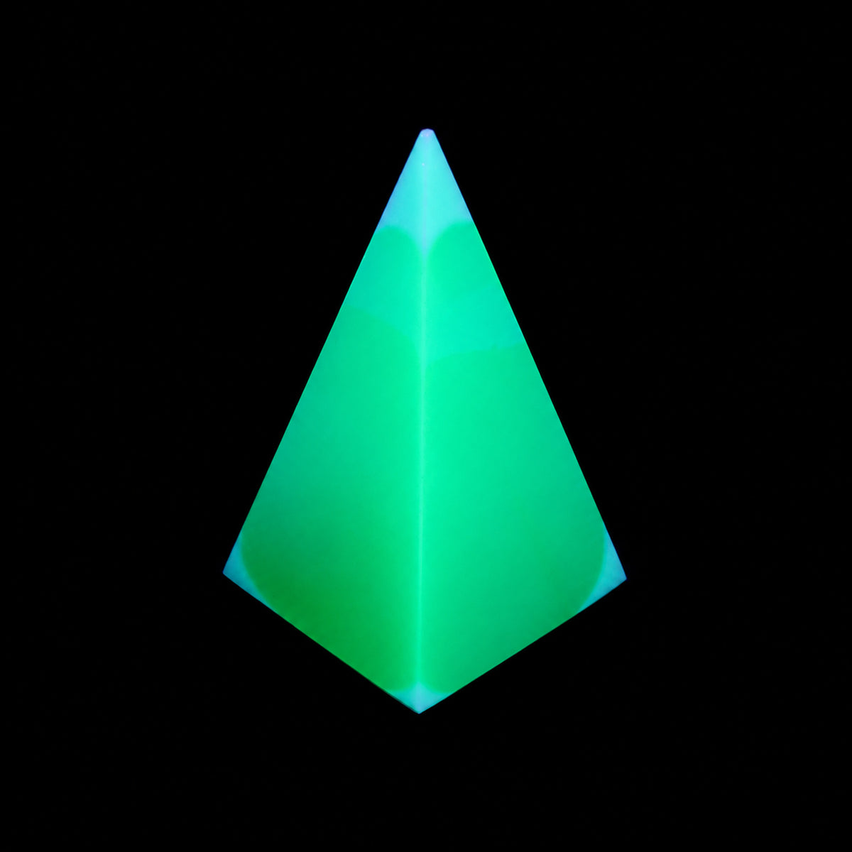 1 pc Uranium Polished Pyramid (high 70mm), Color 2 - Opal Green, Glass, Czech Republic, OUTLET