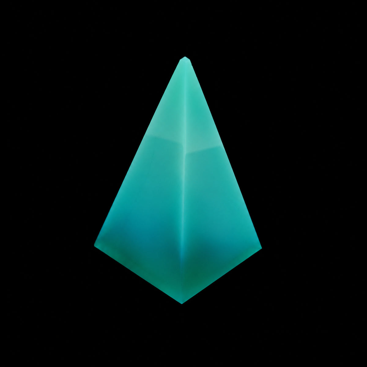 1 pc Uranium Polished Pyramid (high 70mm), Color 1 - Opal Turquoise, Glass, Czech Republic, OUTLET
