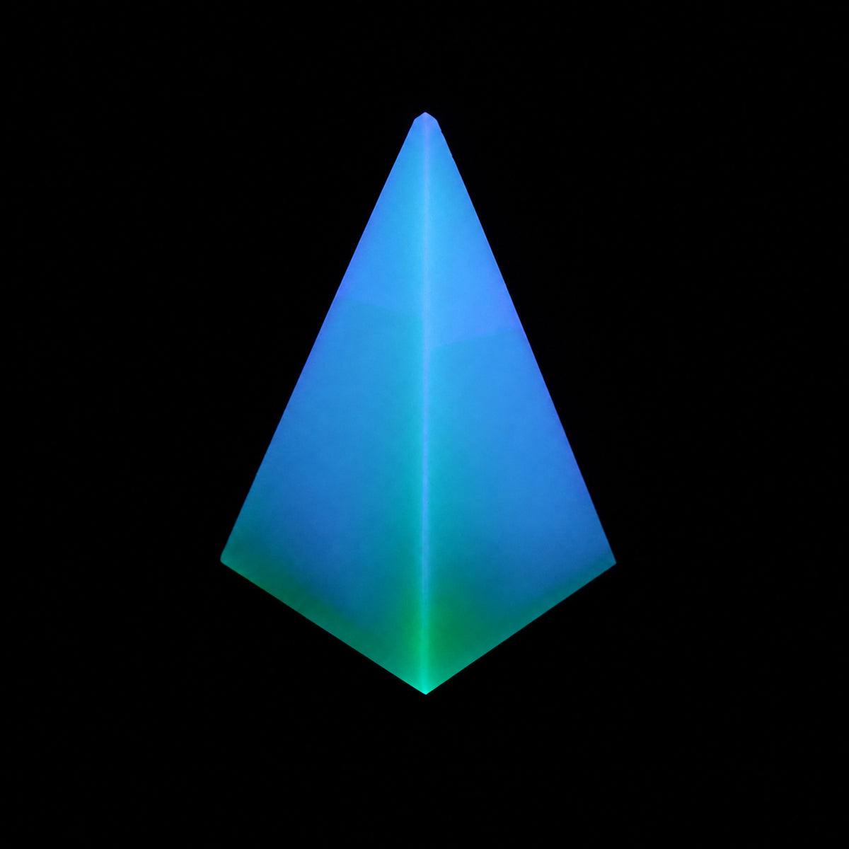 1 pc Uranium Polished Pyramid (high 70mm), Color 1 - Opal Turquoise, Glass, Czech Republic, OUTLET