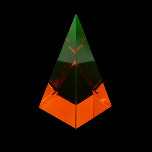 1 pc Uranium Polished Pyramid (high 70mm), Color 4 - Pink Brown, Glass, Czech Republic, OUTLET