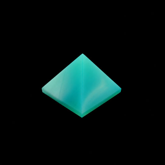 1 pc Uranium Polished Pyramid (small 30mm), Color 1 - Opal Turquoise, Glass, Czech Republic, OUTLET