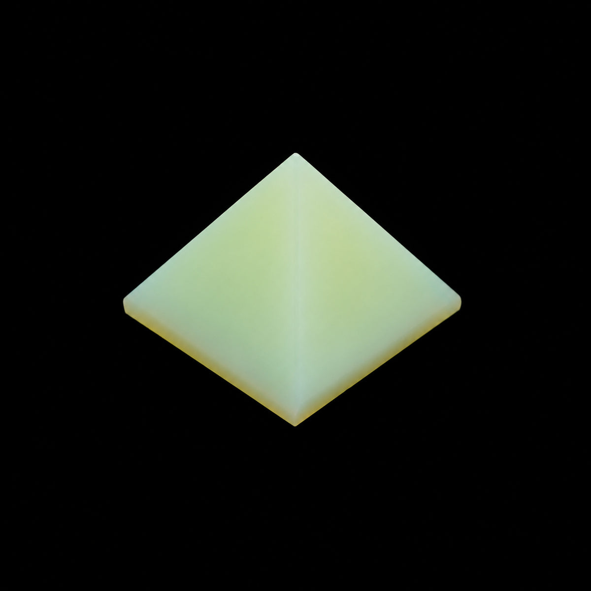 1 pc Uranium Polished Pyramid (small 30mm), Color 2 - Opal Yellow, Glass, Czech Republic, OUTLET