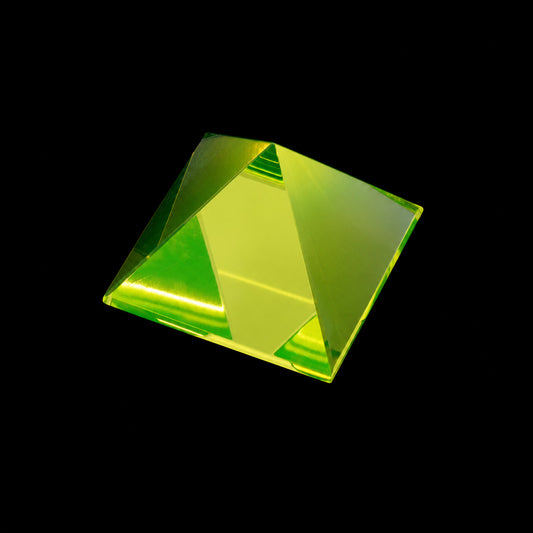 1 pc Uranium Polished Pyramid (small 30mm), Color 5 - Yellow Transparent, Glass, Czech Republic, OUTLET