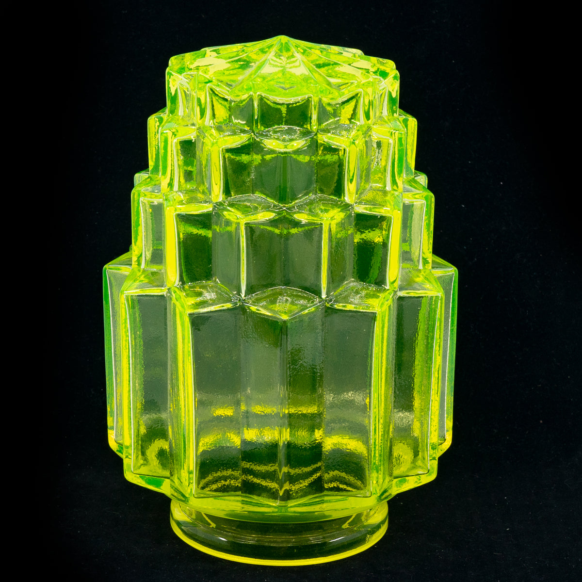 Uranium Glass lamp shade - Skyscraper Glossy / Frosted, 182 × 125 - 80 mm, OUTLET