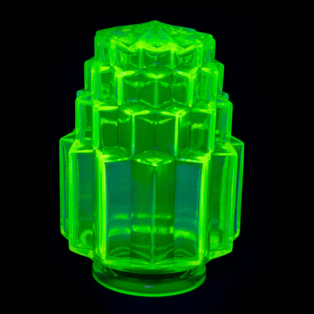 Uranium Glass lamp shade - Skyscraper Glossy / Frosted, 182 × 125 - 80 mm, OUTLET