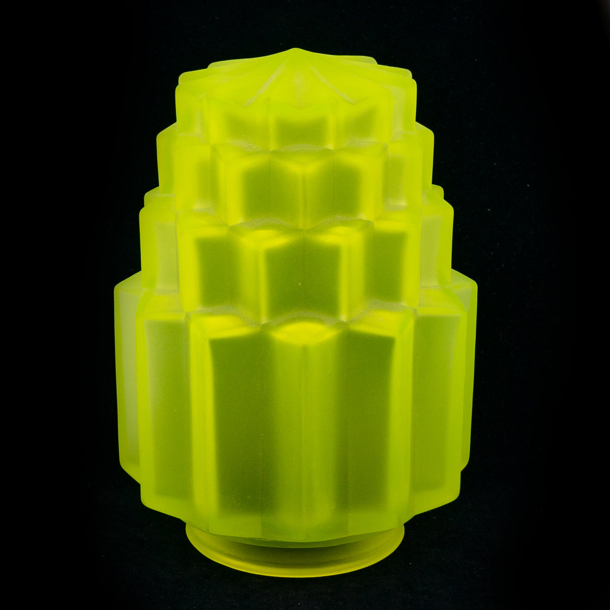Uranium Glass lamp shade - Skyscraper Glossy / Frosted, 182 × 125 - 80 mm, OUTLET