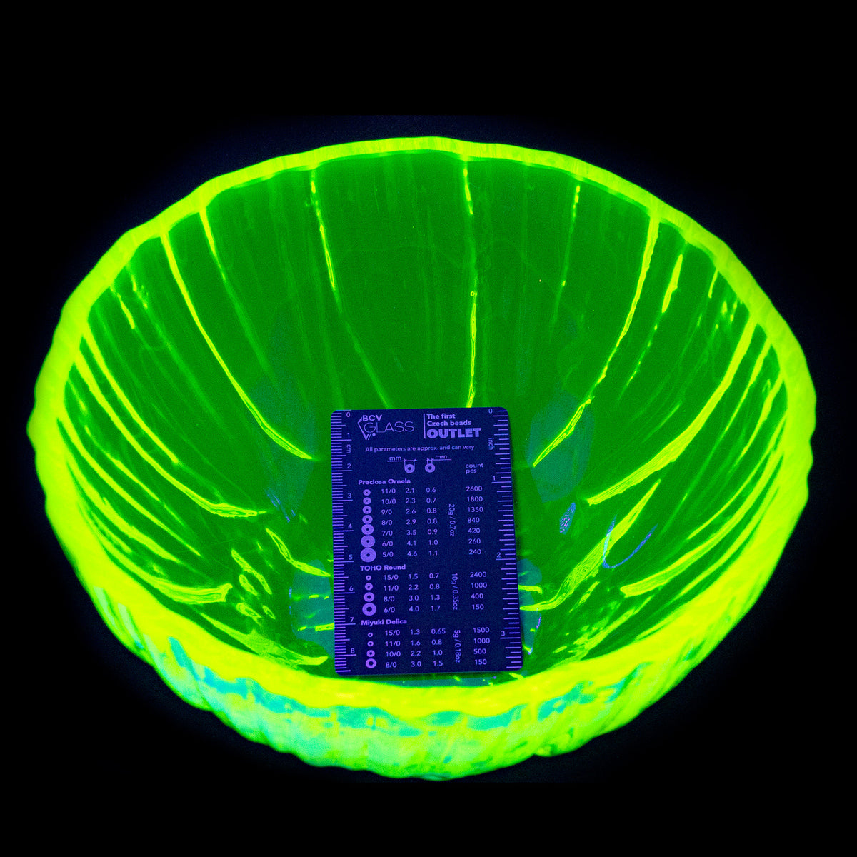 YELLOW Uranium Glass Bowl - Large Salad Bowl, Handmade, Czech Glass OUTLET