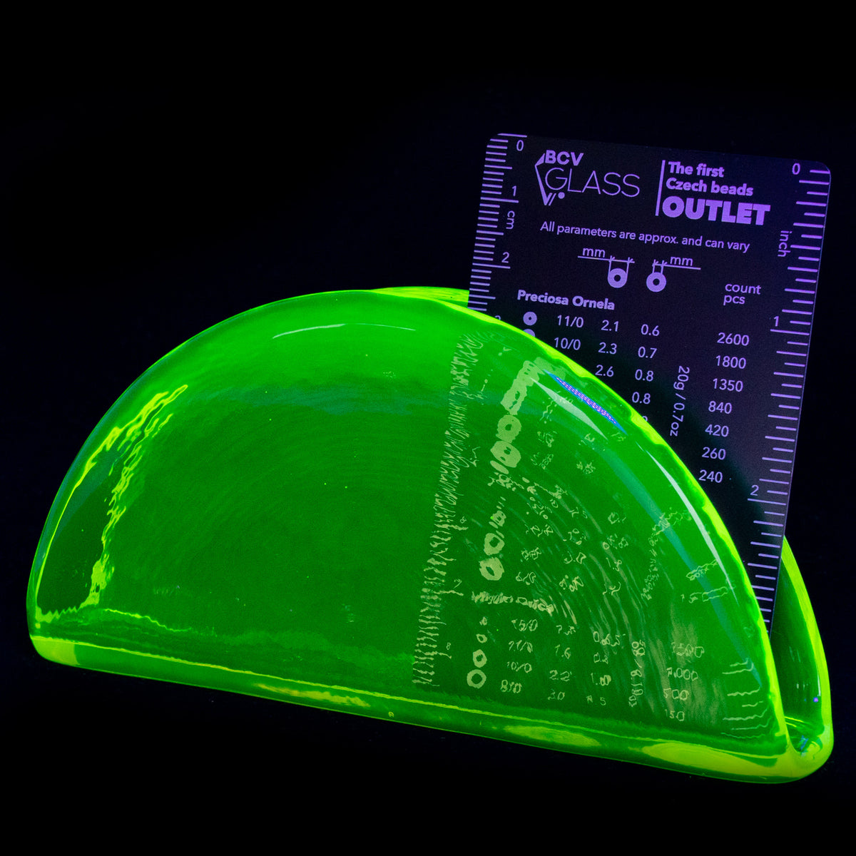 YELLOW Uranium Glass Napkin Holder Handmade, Czech Glass