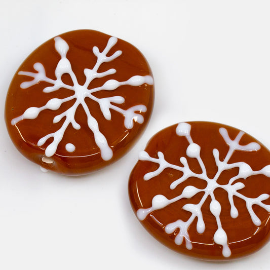 1 pc Gingerbread Lamp-work Handmade Glass Bead COOKIE, Czech Republic, OUTLET