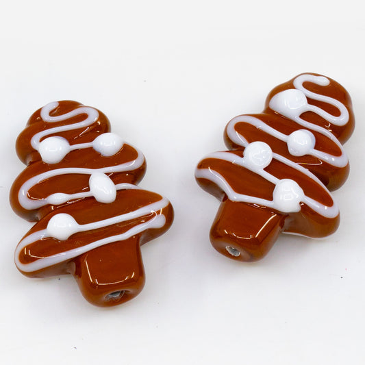 1 pc Gingerbread Lamp-work Handmade Glass Bead TREE, Czech Republic, OUTLET
