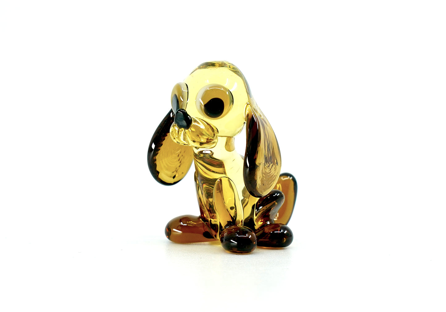 Tschechische Glas-Hundefigur, Miniatur, handgefertigt