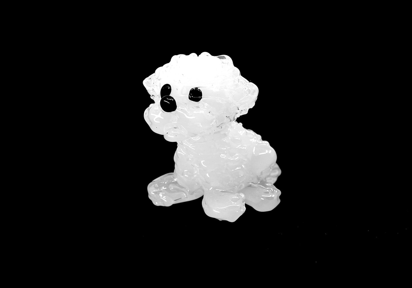 Czech Glass Dog Figurine Miniature Hand Made