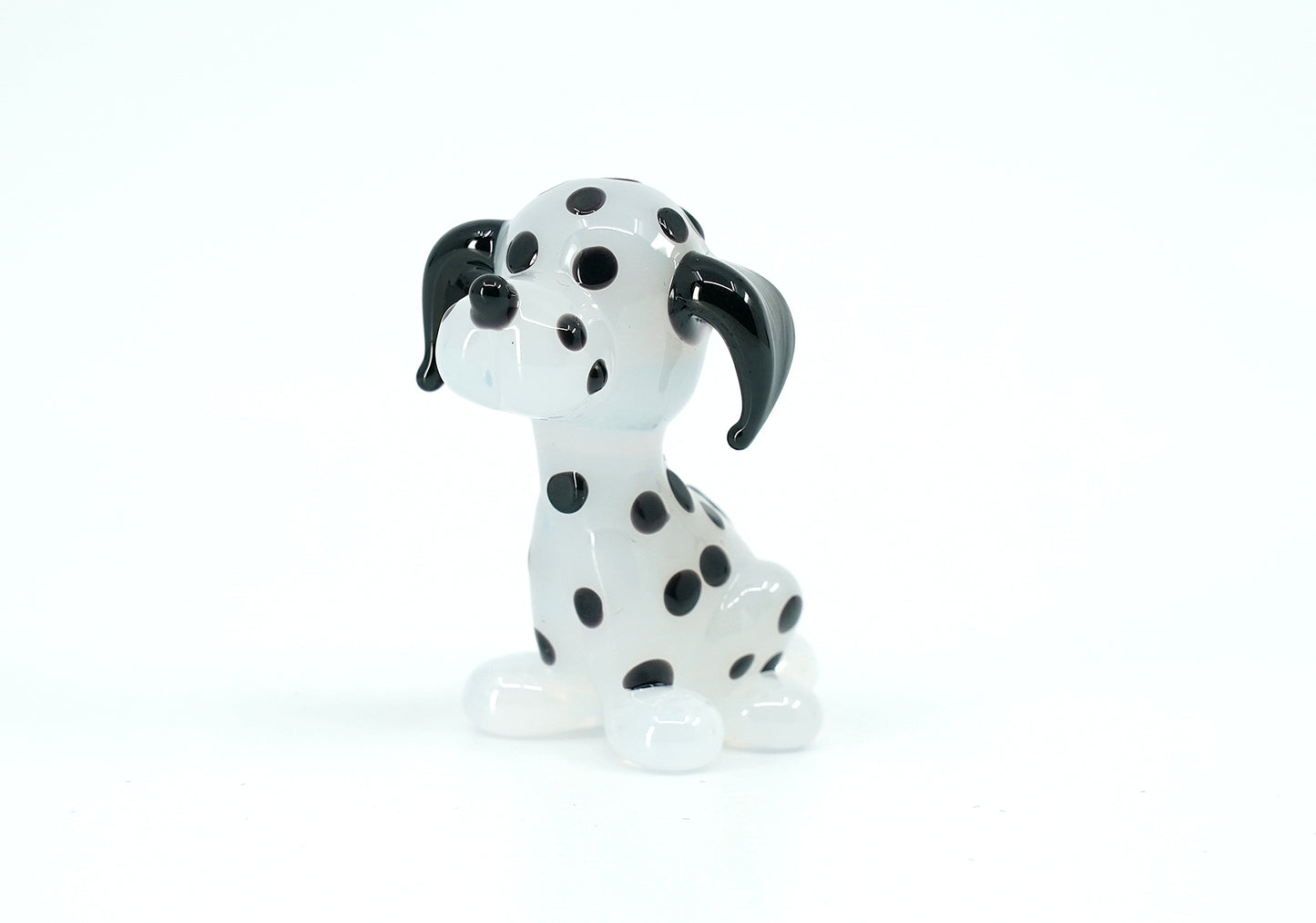 Tschechische Glas-Hundefigur, Miniatur, handgefertigt