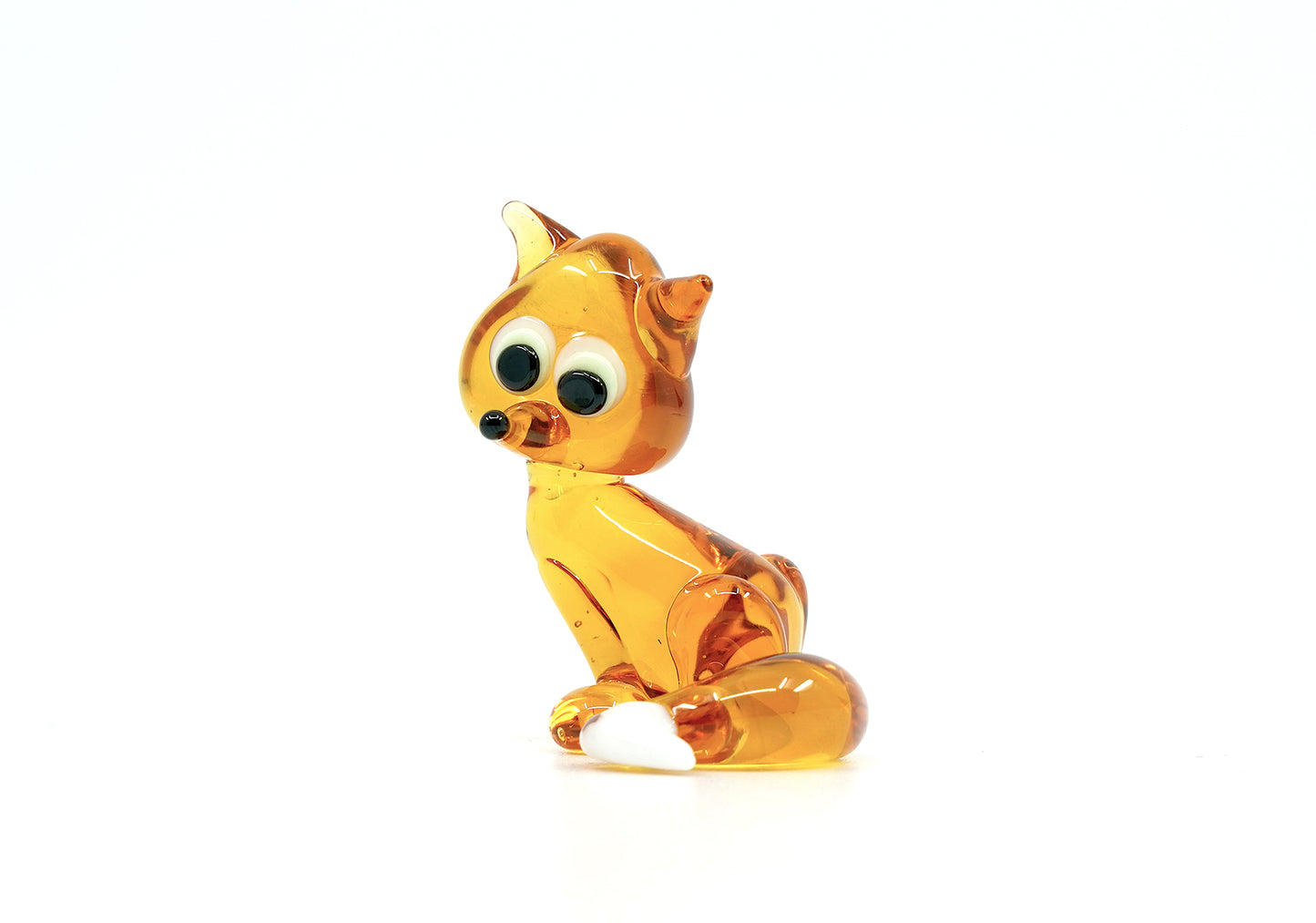 Czech Glass Fox Figurine Miniature Hand Made