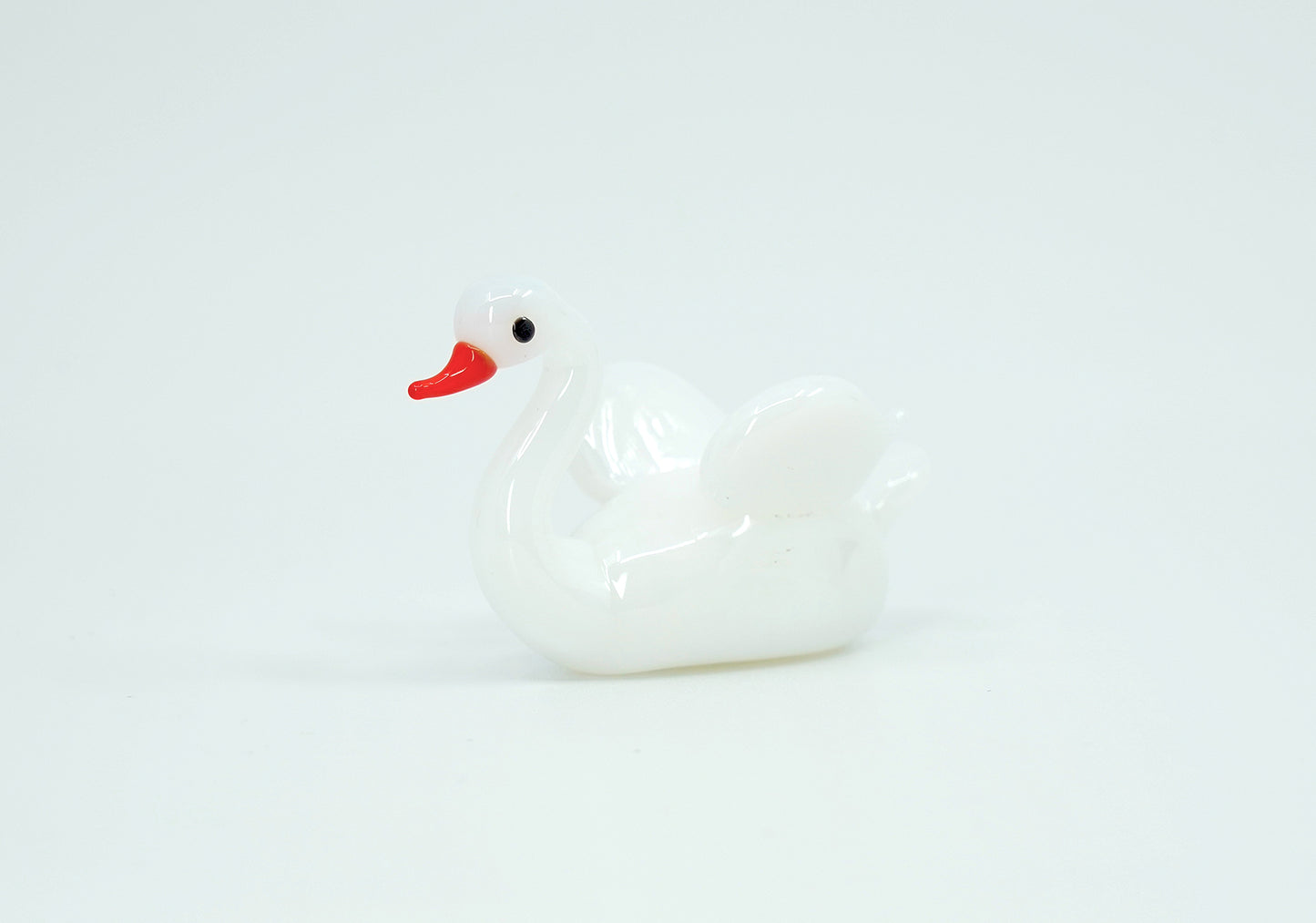 Czech Glass Swan Figurine Miniature Hand Made