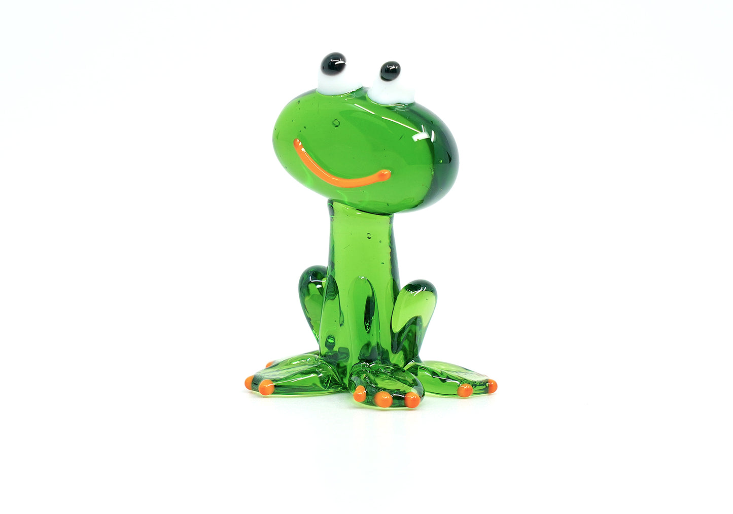 Tschechische Glas-Frosch-Figur, Miniatur, handgefertigt