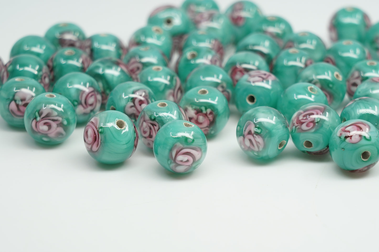 Glass FOCAL Bead Mix with Butterflies, Lampwork Flower Beads and Leaves