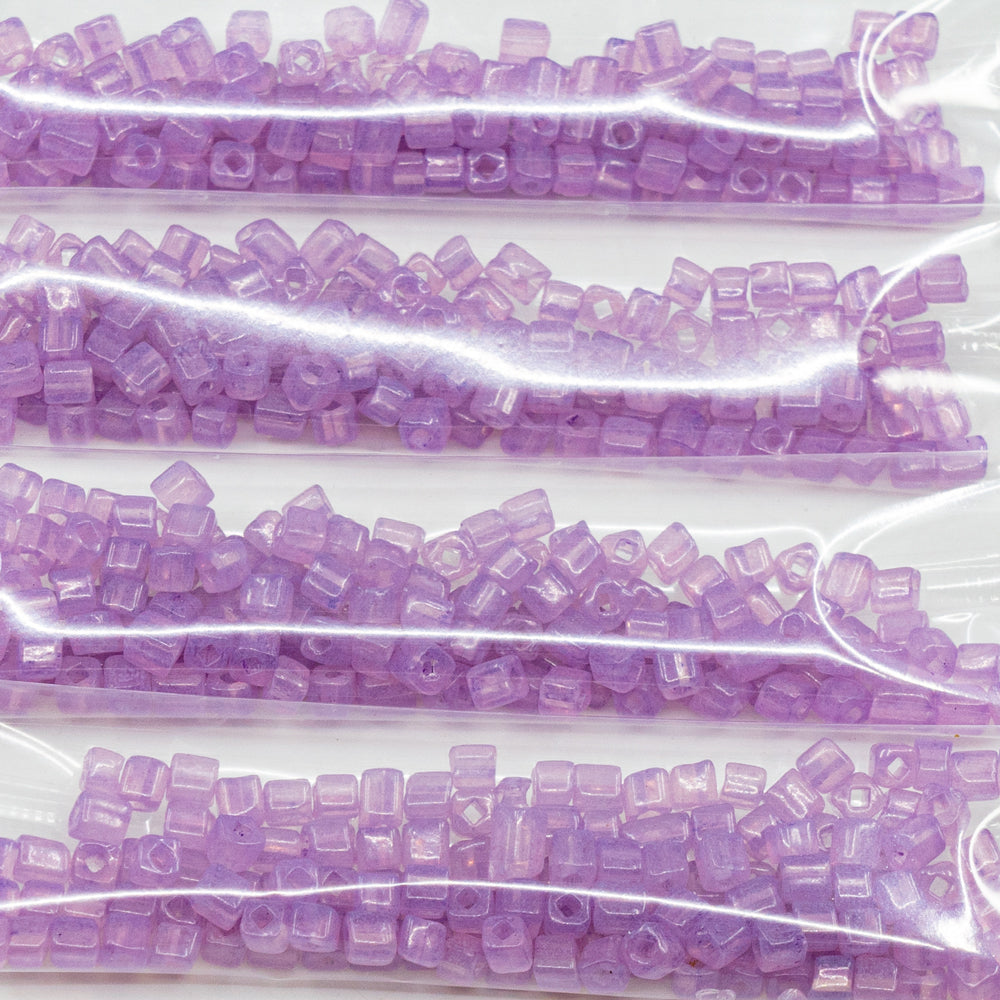 OUTLET 10 grams Cube Pressed Beads, 3.4 x 3.4 mm, Crystal Transparent Light Amethyst (00050-20010), Glass, Czech Republic