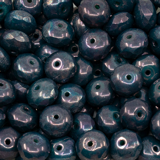 奥特莱斯 10 克多面圆珠火抛光珠，绿松石紫色 (63130-15726)，玻璃，捷克共和国