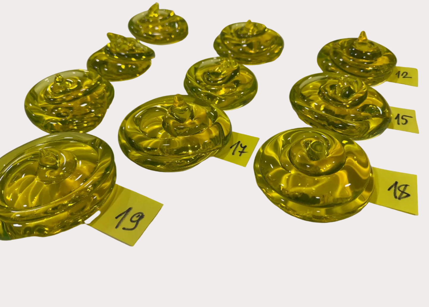 Uranium Glass Poop – Handmade UV-Reactive Art Figurines, Czech Republic