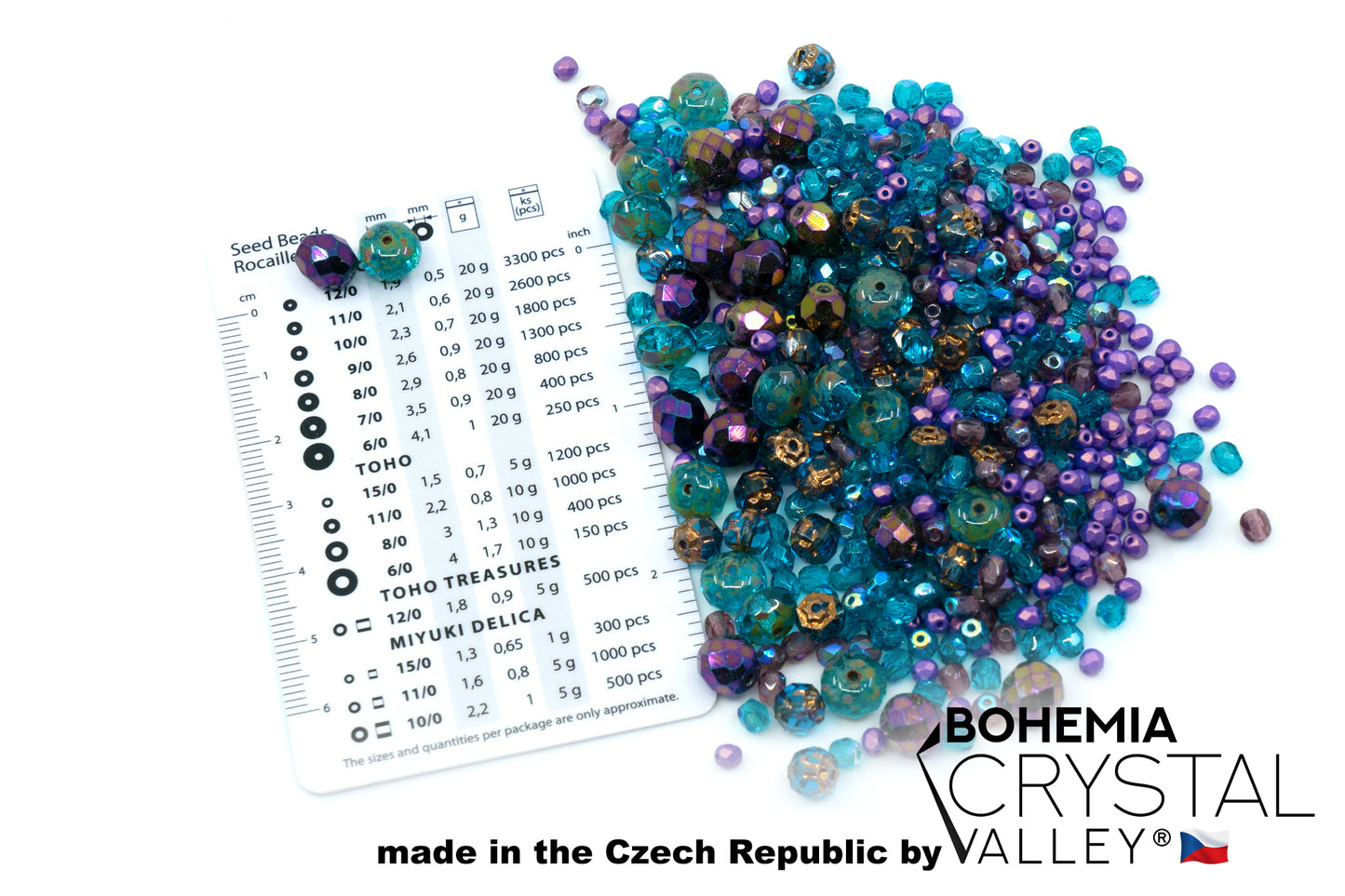 Blue Purple Mix of Czech Faceted Fire Polished Beads (Round, Catherdal, Rondelle)