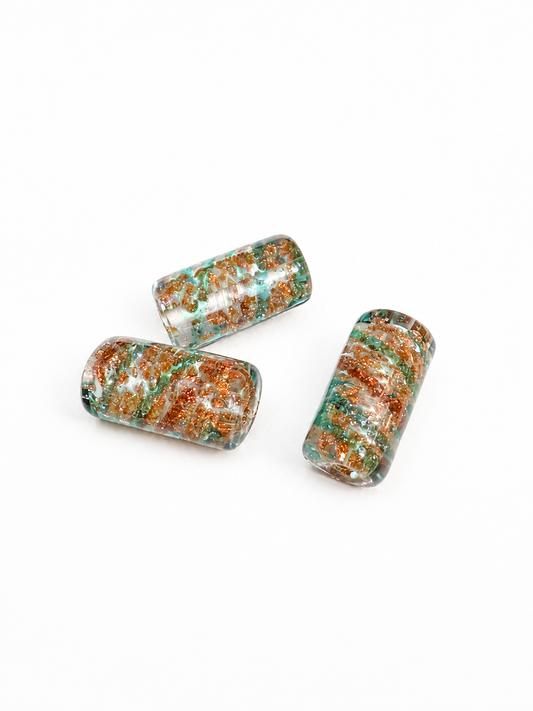 OUTLET 1 pc Handmade Lampwork Beads (cylinder), 20 x 10 mm, 0044, Glass, Czech Republic