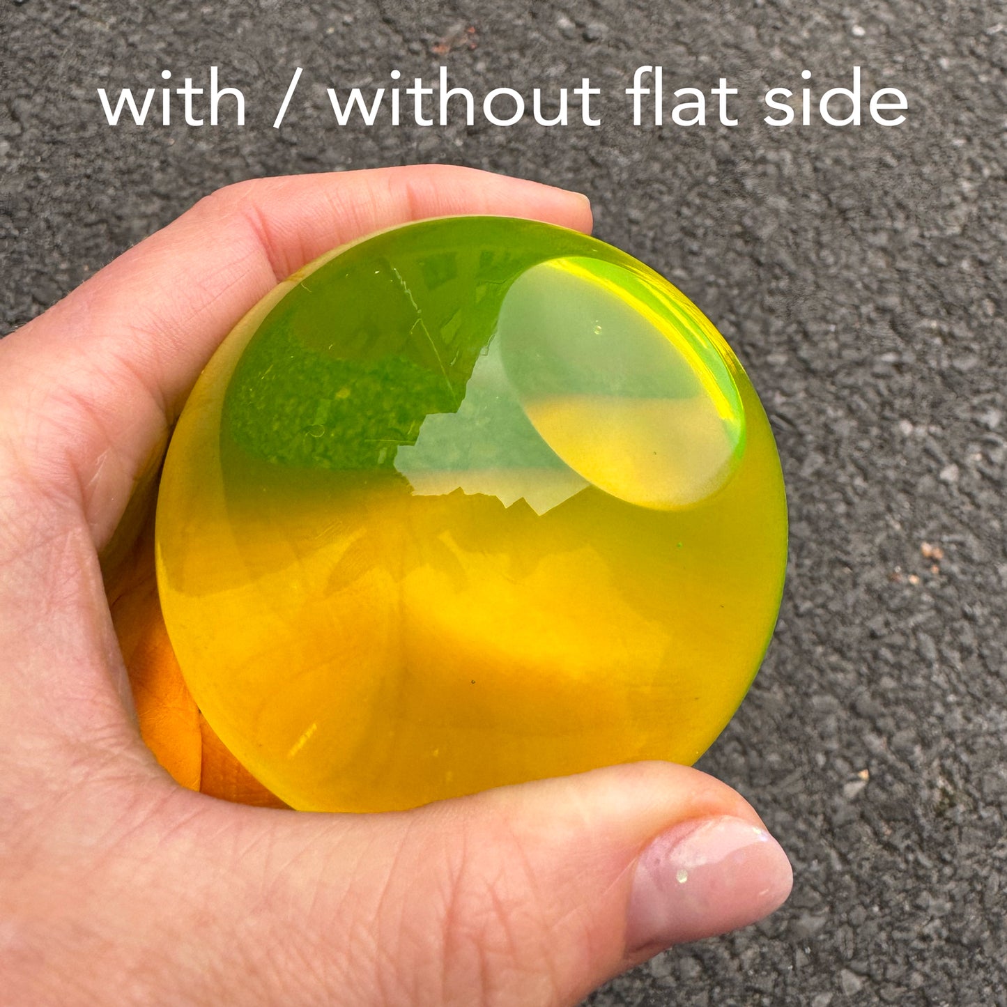 铀圆形玻璃球弹珠，无孔（一面平），玻璃，捷克共和国