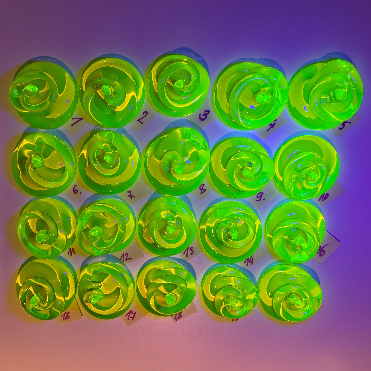 Uranium Glass Medium Poop – Handmade UV-Reactive Art Figurines, Czech Republic