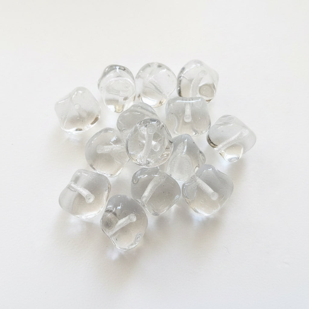 OUTLET 10 grams Pressed Beads, 10 x 10 mm, Crystal (00030), Glass, Czech Republic