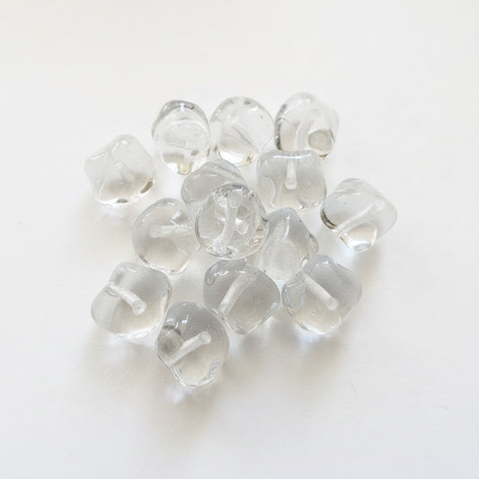 OUTLET 10 grams Pressed Beads, 10 x 10 mm, Crystal (00030), Glass, Czech Republic