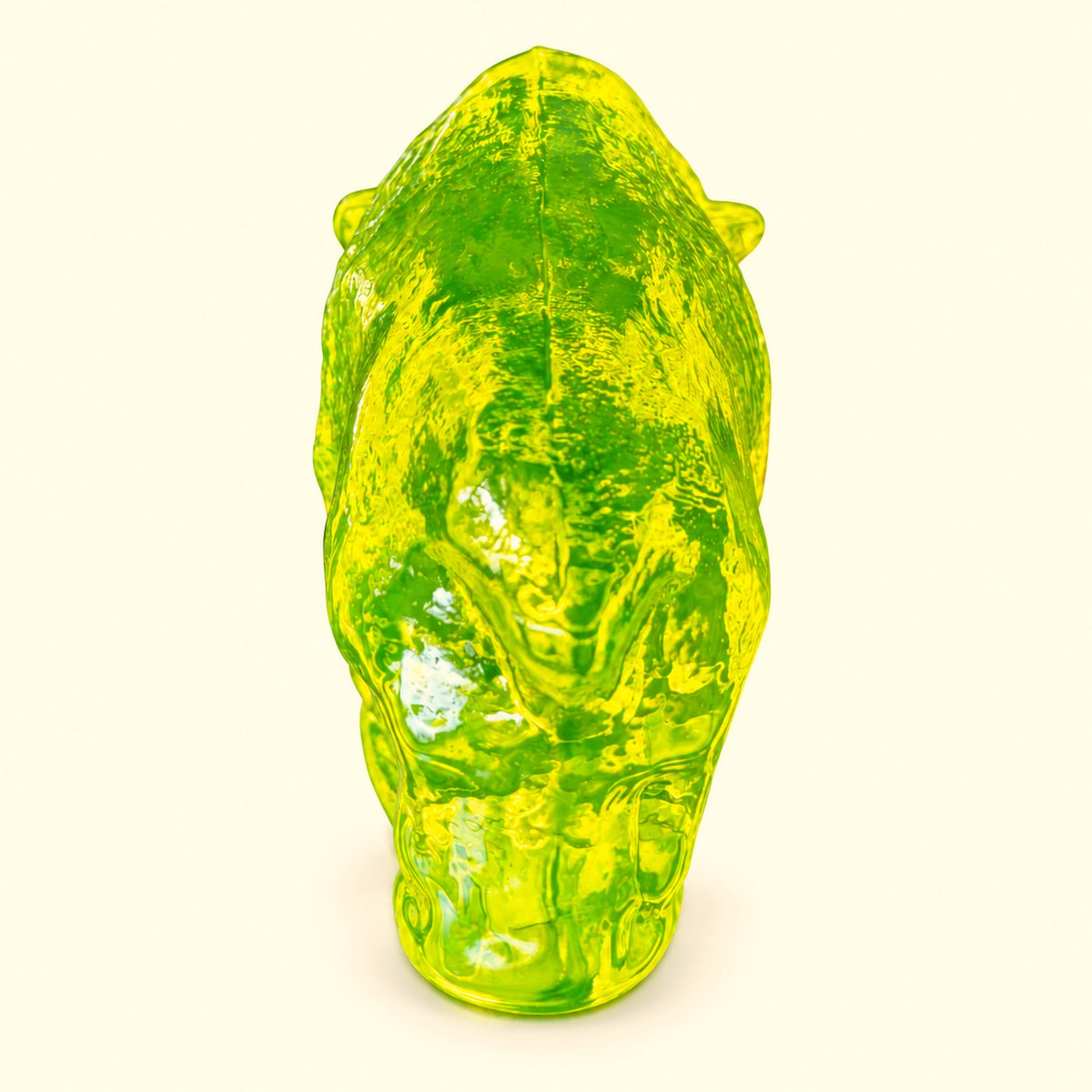 Uranium Glass Tableware (Glow under UV) - Statuette - Bison, Czech Republic