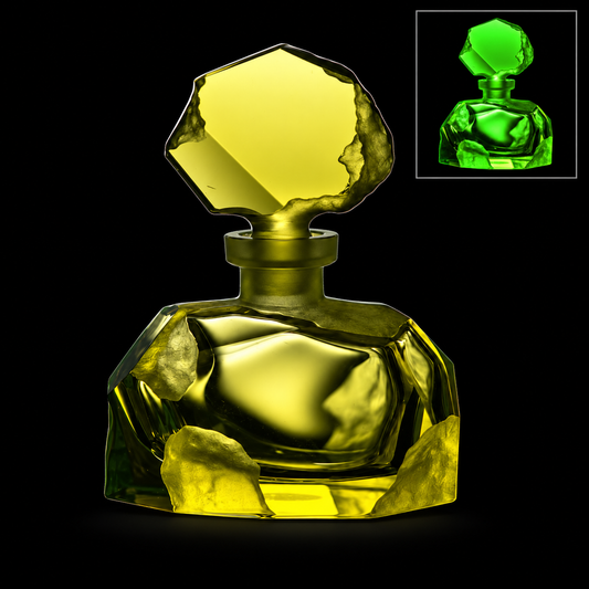 Rock Perfume Bottle – Uranium Art Glass, Czech Republic, OUTLET
